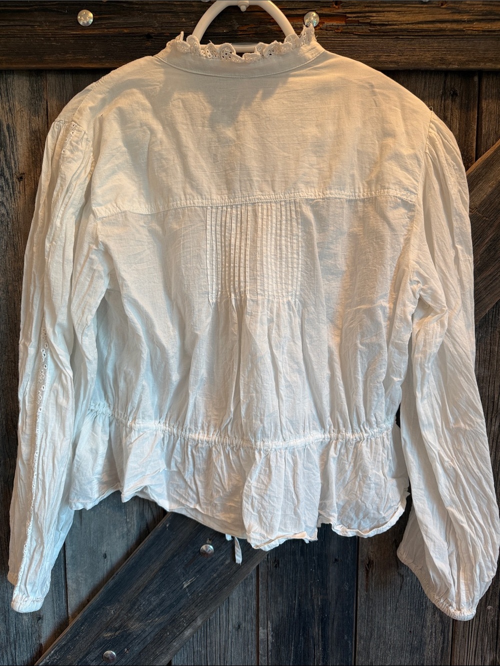 Free people White Lace-Trim Peasant Blouse - Picture 5 of 6